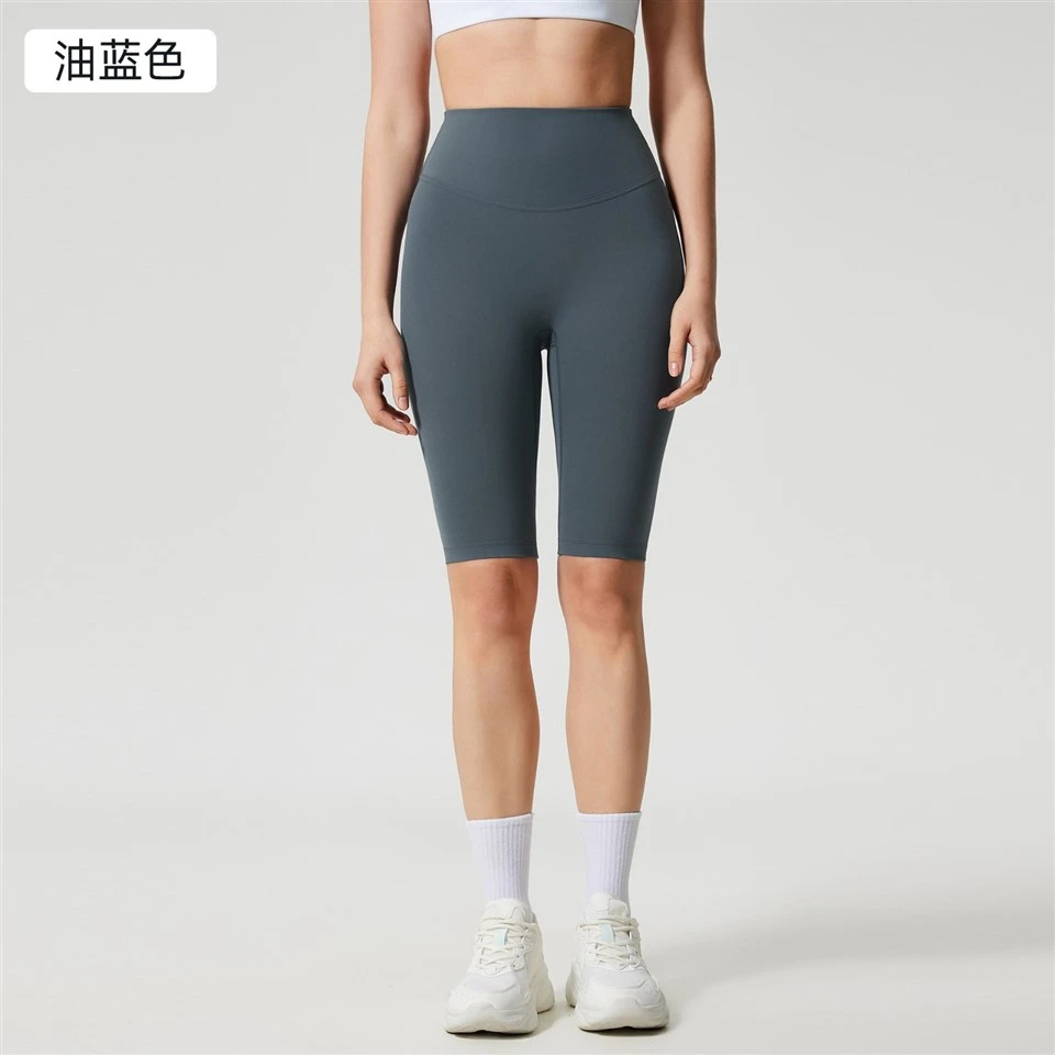 Women's High-Waist Anti-Roll Yoga Pants Waist Cinching Butt Lifting Elastic Capris